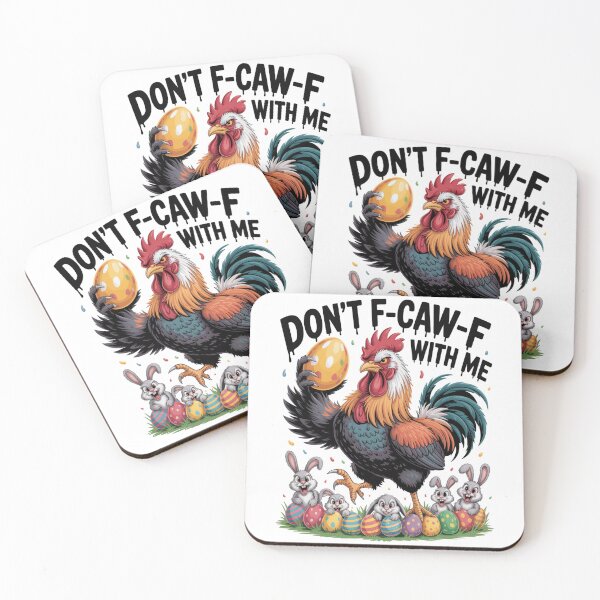 Item preview, Don't F-Caw-F With Me Funny Easter Rooster Golden Egg T-Shirt V8 designed and sold by DarylWelsh2024.