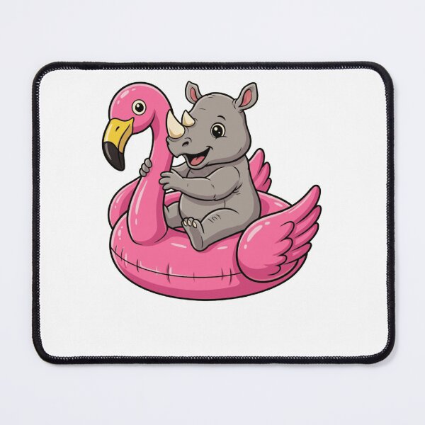 Item preview, Cute Rhino in Pink Flamingo Pool Float designed and sold by k3rstman1.