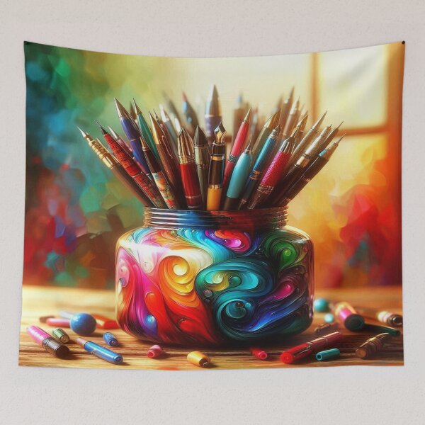 Item preview, The Colorful Pen Jar: Creative Swirls designed and sold by daweave77.