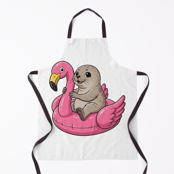 Item preview, Adorable Cartoon Seal Pink Flamingo Pool Float designed and sold by k3rstman1.