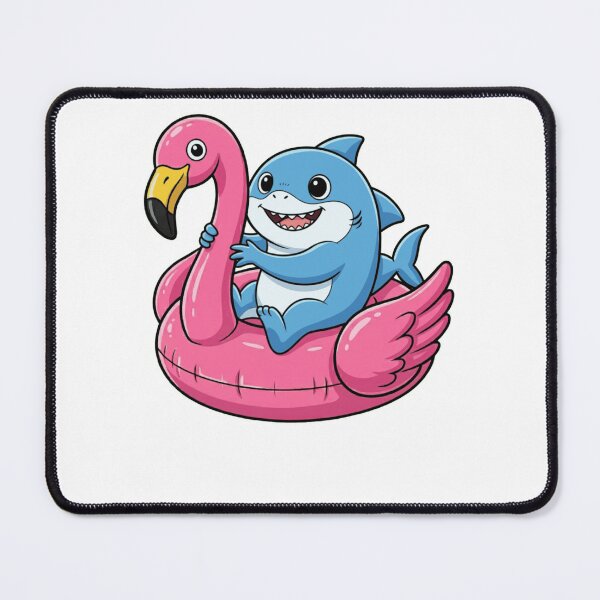 Item preview, Cute Kawaii Shark on Pink Flamingo Pool Float designed and sold by k3rstman1.