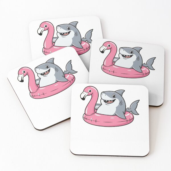 Item preview, Cute Shark in Pink Flamingo Pool Float designed and sold by k3rstman1.