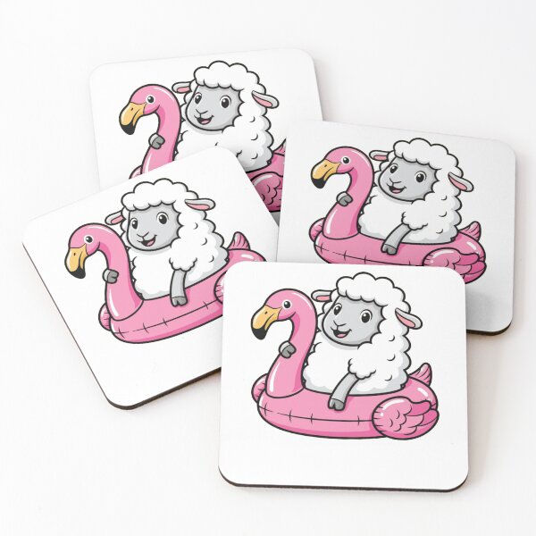 Item preview, Cute Sheep in Pink Flamingo Pool Float designed and sold by k3rstman1.