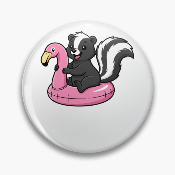 Item preview, Cute Skunk Relaxing on Pink Flamingo Float designed and sold by k3rstman1.