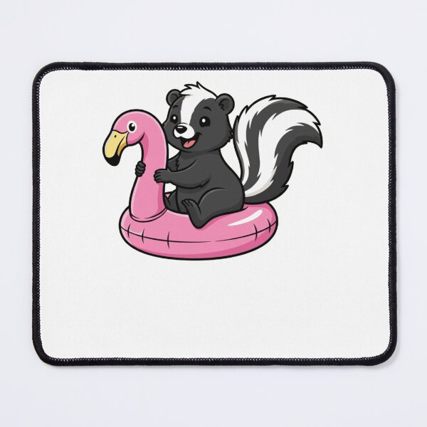 Item preview, Cute Skunk Relaxing on Pink Flamingo Float designed and sold by k3rstman1.