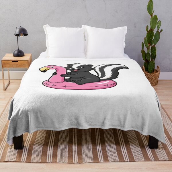 Item preview, Cute Skunk Relaxing on Pink Flamingo Float designed and sold by k3rstman1.