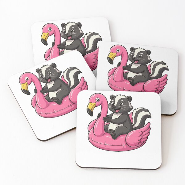 Item preview, Cute Skunk on Pink Flamingo Pool Float designed and sold by k3rstman1.