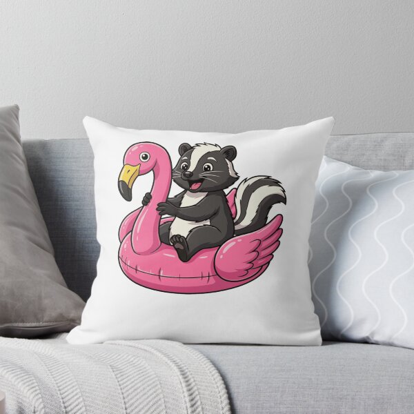 Item preview, Cute Skunk on Pink Flamingo Pool Float designed and sold by k3rstman1.