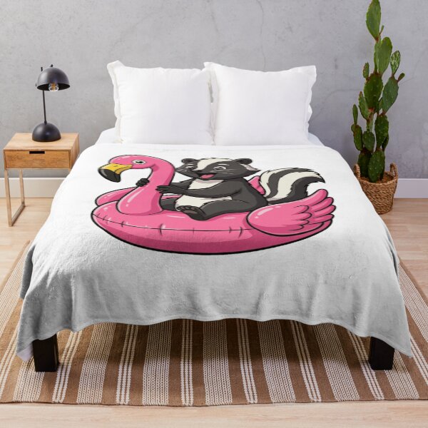 Item preview, Cute Skunk on Pink Flamingo Pool Float designed and sold by k3rstman1.