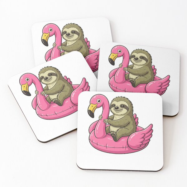 Item preview, Cute Sloth Riding Pink Flamingo Pool Float designed and sold by k3rstman1.