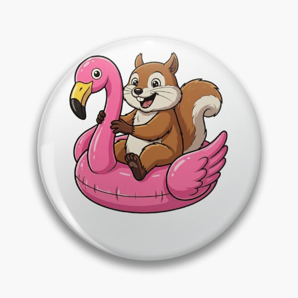 Item preview, Cute Squirrel Riding Pink Flamingo Pool Float designed and sold by k3rstman1.