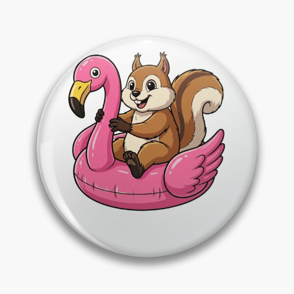 Item preview, Cute Squirrel on Pink Flamingo Pool Float designed and sold by k3rstman1.