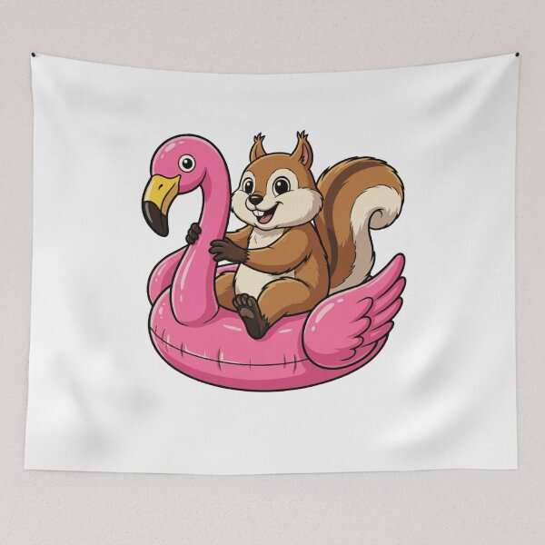 Item preview, Cute Squirrel on Pink Flamingo Pool Float designed and sold by k3rstman1.