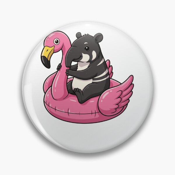 Item preview, Cute Tapir in Pink Flamingo Pool Float designed and sold by k3rstman1.