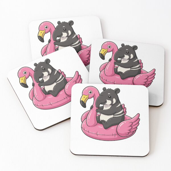 Item preview, Cute Tapir in Pink Flamingo Pool Float designed and sold by k3rstman1.