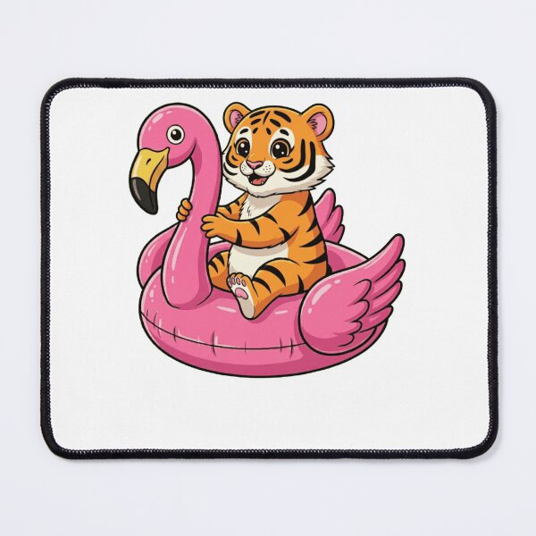 Item preview, Cute Tiger Cub on Pink Flamingo Float designed and sold by k3rstman1.
