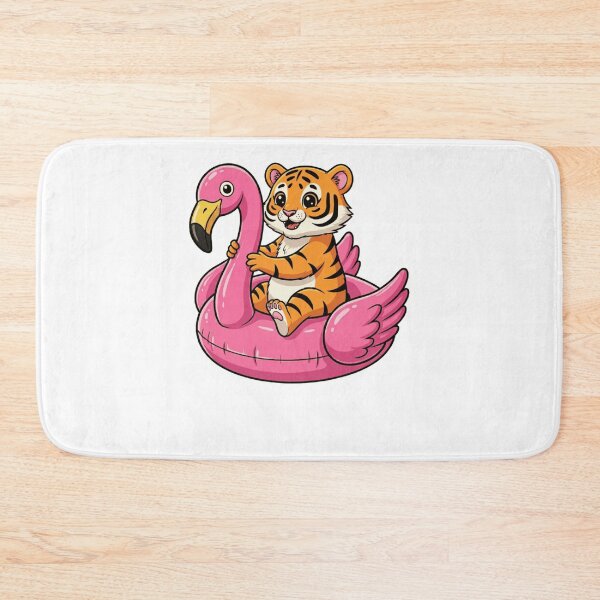 Item preview, Cute Tiger Cub on Pink Flamingo Float designed and sold by k3rstman1.