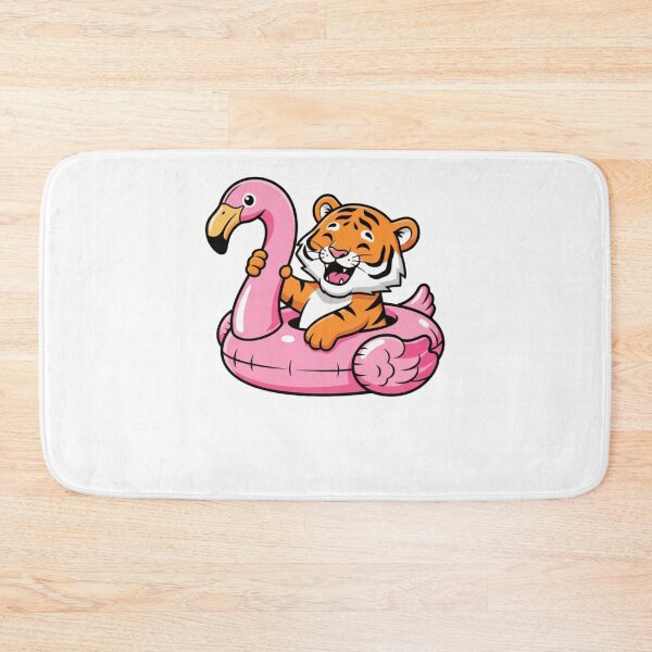 Item preview, Cute Kawaii Tiger in Pink Flamingo Float designed and sold by k3rstman1.
