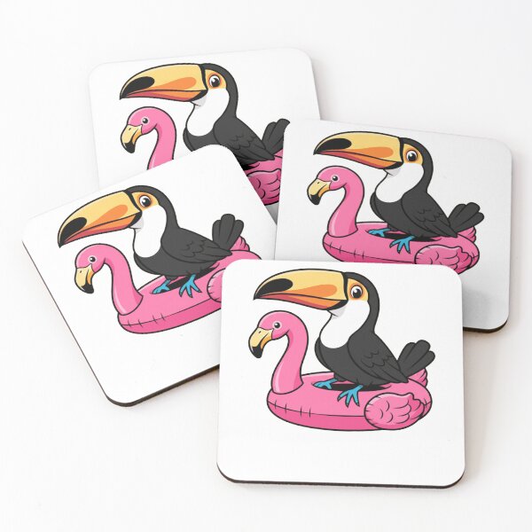Item preview, Cartoon Toucan on Pink Flamingo Pool Float designed and sold by k3rstman1.