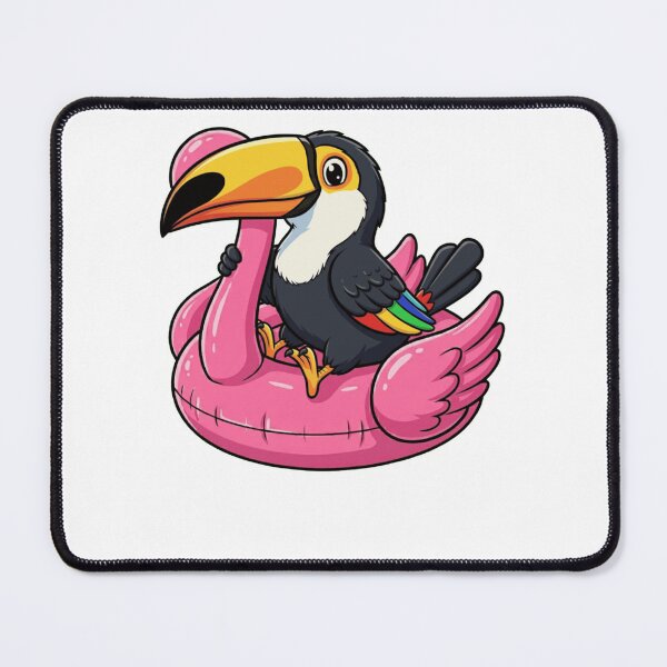 Item preview, Cute Tropical Toucan Bird on Flamingo Float designed and sold by k3rstman1.
