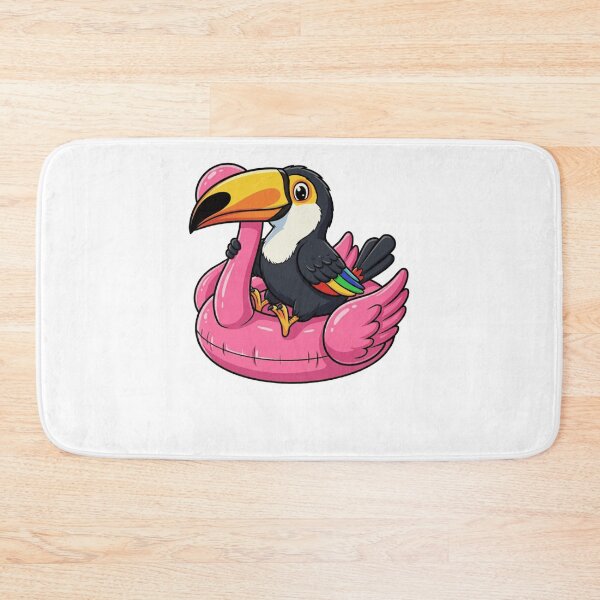 Item preview, Cute Tropical Toucan Bird on Flamingo Float designed and sold by k3rstman1.