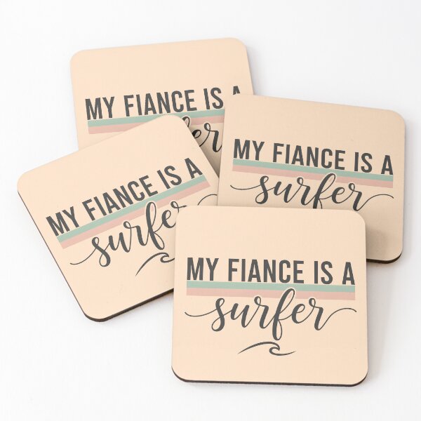 Item preview, My Fiancé Is a Surfer – Surf Love Typography Design designed and sold by Sea Gem.