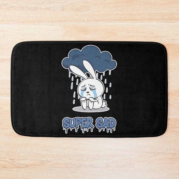 Item preview, Super Sad Bunny Crying Under Rain Cloud Cartoon designed and sold by Taridesign.