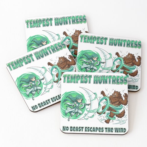 Item preview, Anime Tempest Huntress vs Werewolf Wind Magic Battle Art designed and sold by AmazingEG.