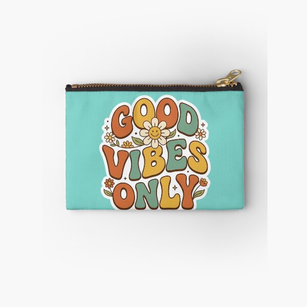 Item preview, Good Vibes Only Wavy Colorful Retro - Groovy Aesthetic Sticker designed and sold by helenostore.