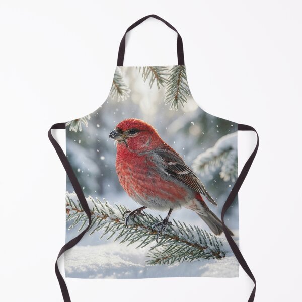 Item preview, Pine Grosbeak Sits on Spruce Branch designed and sold by Tridentulus.