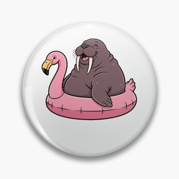 Item preview, Cute Walrus on Pink Flamingo Pool Float designed and sold by k3rstman1.