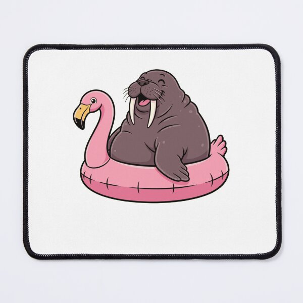 Item preview, Cute Walrus on Pink Flamingo Pool Float designed and sold by k3rstman1.