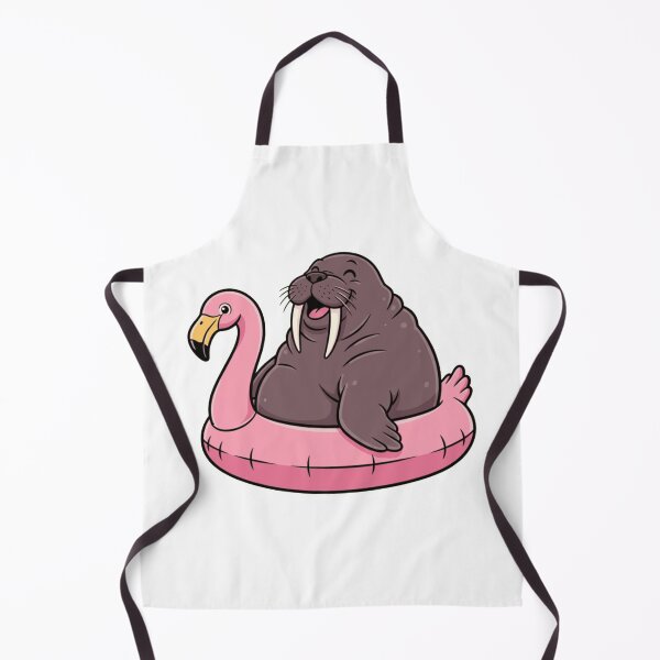 Item preview, Cute Walrus on Pink Flamingo Pool Float designed and sold by k3rstman1.