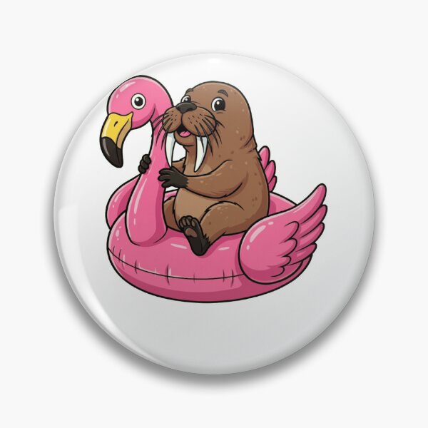 Item preview, Cute Cartoon Walrus on Pink Flamingo Float designed and sold by k3rstman1.