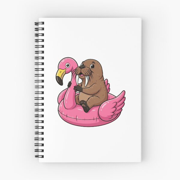 Item preview, Cute Cartoon Walrus on Pink Flamingo Float designed and sold by k3rstman1.