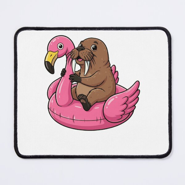 Item preview, Cute Cartoon Walrus on Pink Flamingo Float designed and sold by k3rstman1.