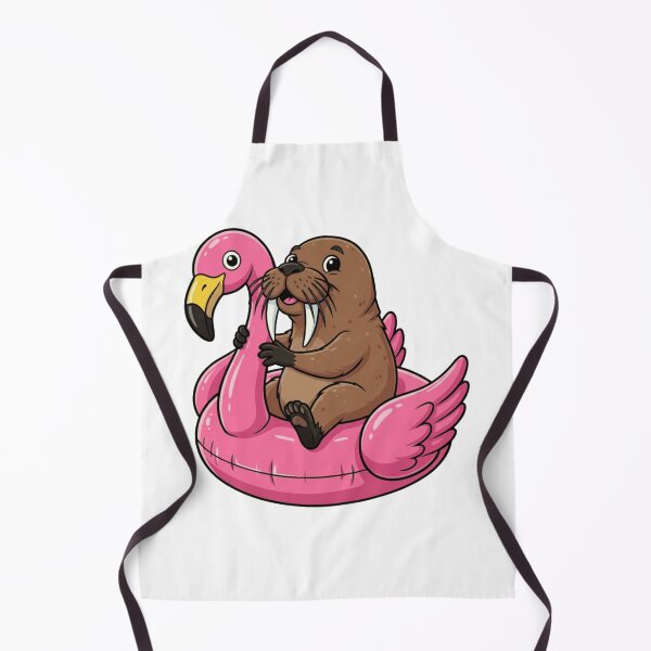 Item preview, Cute Cartoon Walrus on Pink Flamingo Float designed and sold by k3rstman1.