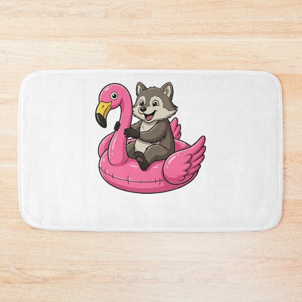 Item preview, Cute Cartoon Wolf in Pink Flamingo Float designed and sold by k3rstman1.