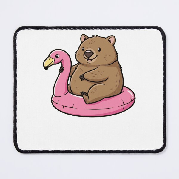 Item preview, Cute Wombat Riding Pink Flamingo Pool Float designed and sold by k3rstman1.