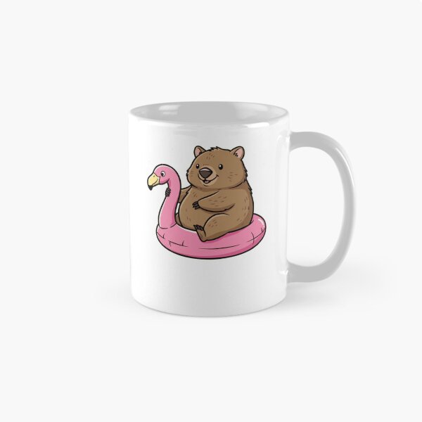 Item preview, Cute Wombat Riding Pink Flamingo Pool Float designed and sold by k3rstman1.