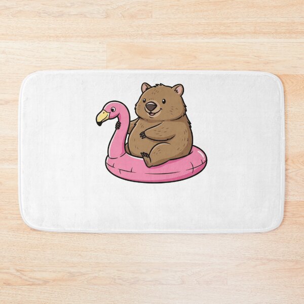 Item preview, Cute Wombat Riding Pink Flamingo Pool Float designed and sold by k3rstman1.