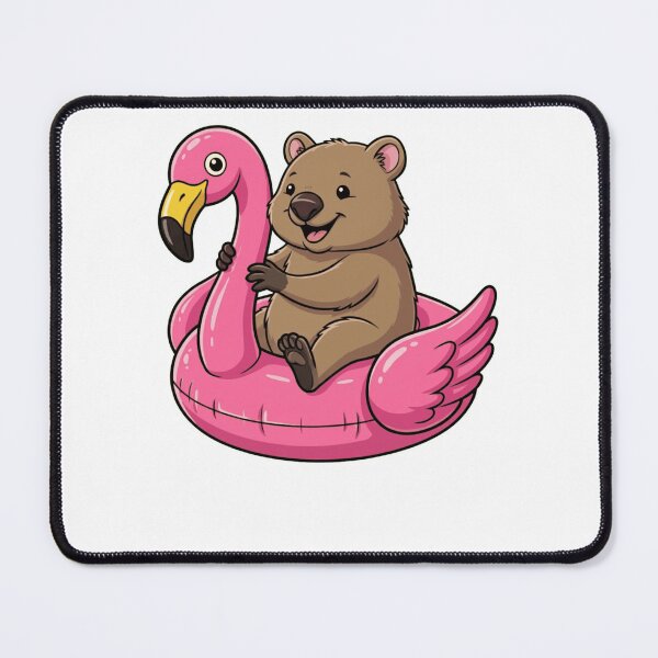Item preview, Cute Wombat in Pink Flamingo Pool Float designed and sold by k3rstman1.