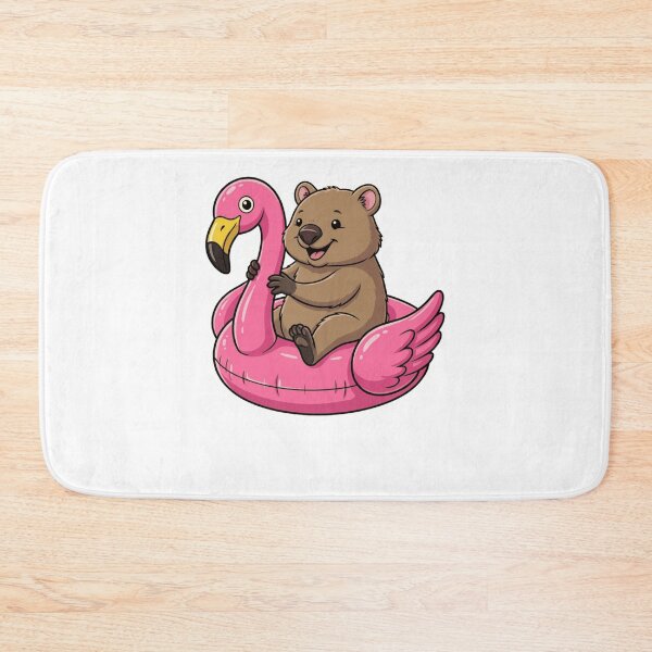 Item preview, Cute Wombat in Pink Flamingo Pool Float designed and sold by k3rstman1.