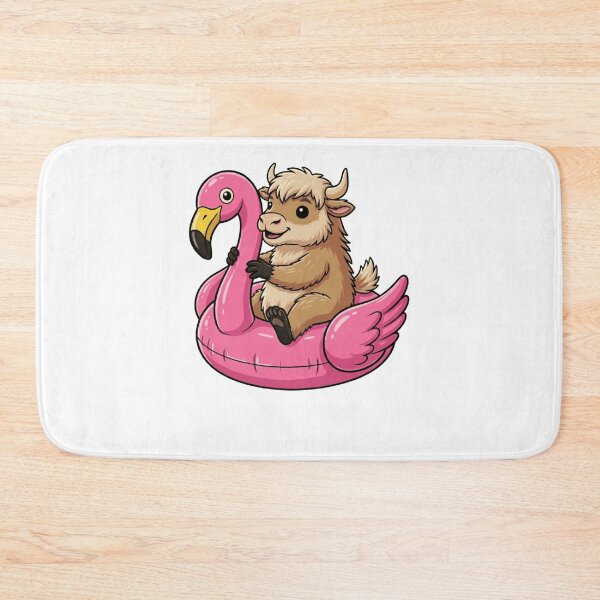 Item preview, Cute Yak on Pink Flamingo Pool Float designed and sold by k3rstman1.