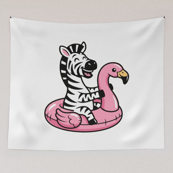 Item preview, Cute Zebra Riding Pink Flamingo Pool Float designed and sold by k3rstman1.