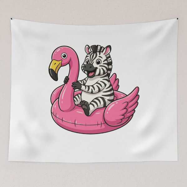 Item preview, Cute Zebra on Pink Flamingo Pool Float designed and sold by k3rstman1.