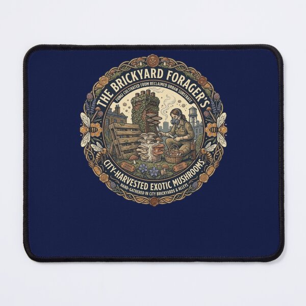 Item preview, The Brickyard Forager: Urban Cultivated Exotic Mushroom Label designed and sold by FarDesign.