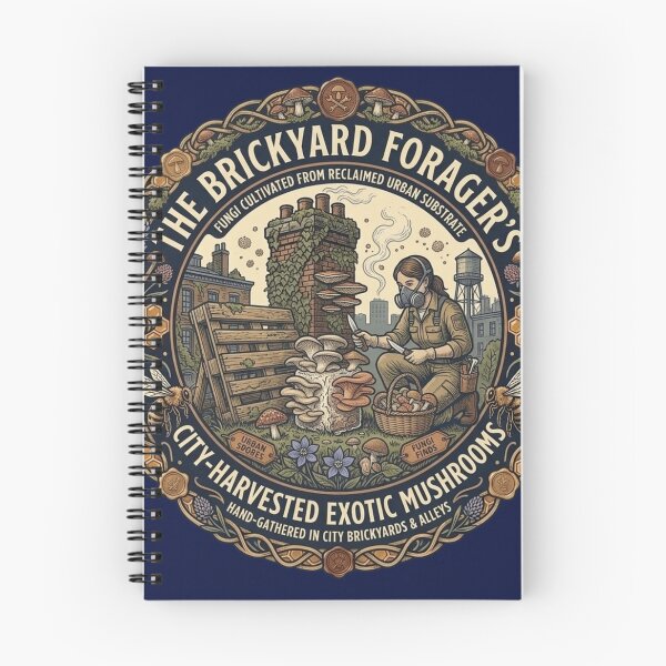 Item preview, The Brickyard Forager: Urban Cultivated Exotic Mushroom Label designed and sold by FarDesign.