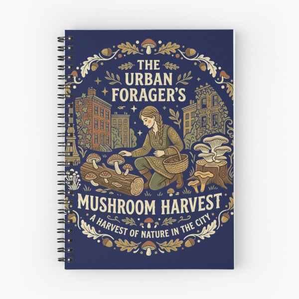 Item preview, The Urban Forager’s Mushroom Harvest: Vintage Botanical Lincocut Art designed and sold by FarDesign.