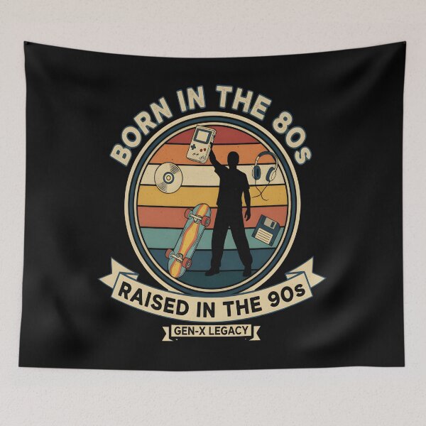 Item preview, Born In The 80s Raised In The 90s | Funny Retro Gen X Nostalgia Vintage Design designed and sold by Axivra.